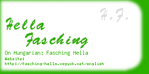 hella fasching business card